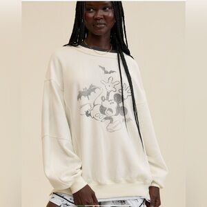 Aerie Cream Graphic Crew Neck Sweater